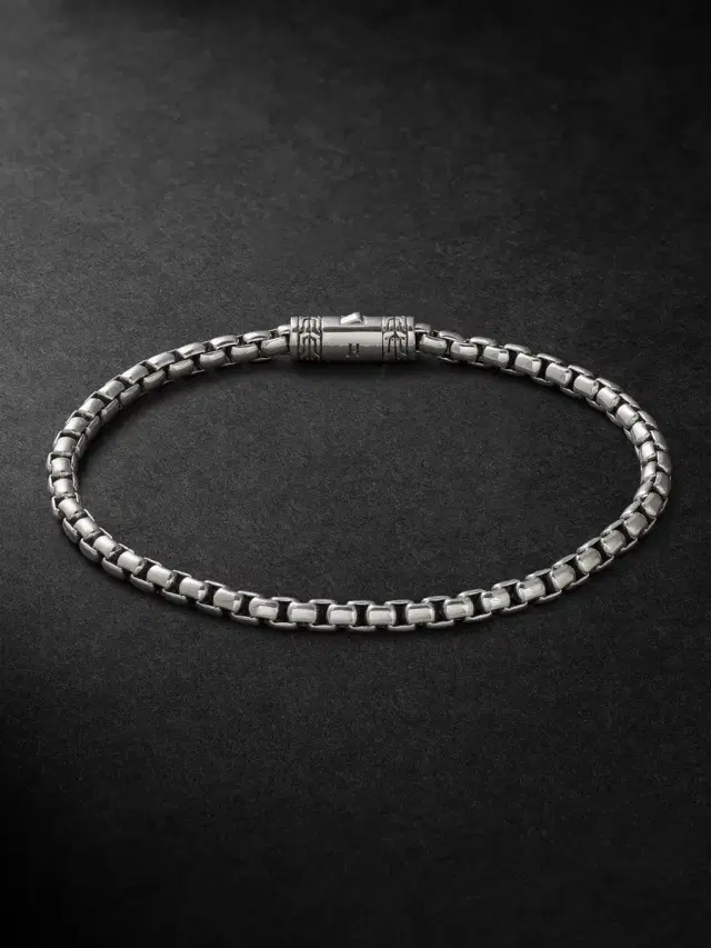 John Hardy Sterling Silver Box Chain Bracelet - Men