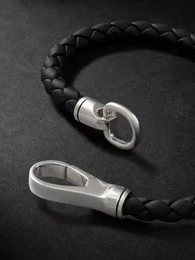 John Hardy Braided Leather and Sterling Silver Bracelet - Men | Thumbnail 3