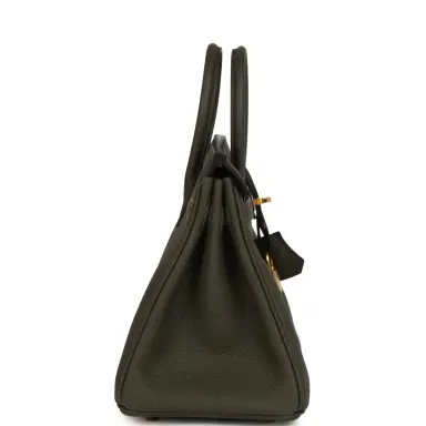 HERMÈS Hermes Birkin 25 Vert de Gris Togo Gold Hardware | Thumbnail 3