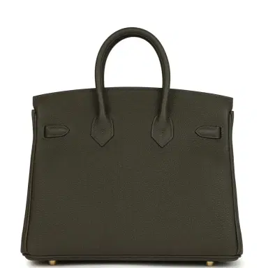 HERMÈS Hermes Birkin 25 Vert de Gris Togo Gold Hardware | Thumbnail 4