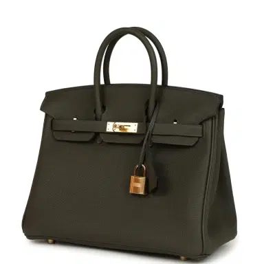 HERMÈS Hermes Birkin 25 Vert de Gris Togo Gold Hardware | Thumbnail 5