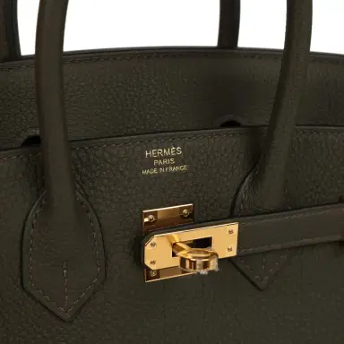 HERMÈS Hermes Birkin 25 Vert de Gris Togo Gold Hardware | Thumbnail 7
