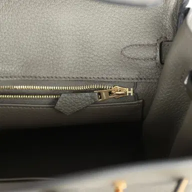 HERMÈS Hermes Birkin 25 Vert de Gris Togo Gold Hardware | Thumbnail 9
