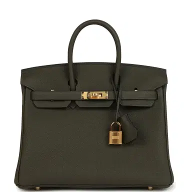HERMÈS Hermes Birkin 25 Vert de Gris Togo Gold Hardware | Thumbnail 1