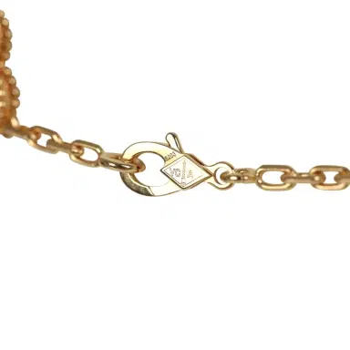 Van Cleef & Arpels Van Cleef & Arpels "Vendome" Vintage Alhambra 20 Motif Long Necklace Blue Sevres Porcelain 18K Yellow Gold Hardware & Diamonds | Thumbnail 5 Van Cleef & Arpels Van Cleef & Arpels "Vendome" Vintage Alhambra 20 Motif Long Necklace Blue Sevres Porcelain 18K Yellow Gold Hardware & Diamonds | Thumbnail 5