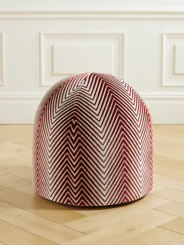 Missoni Home Ziggy Striped Velvet Pouf