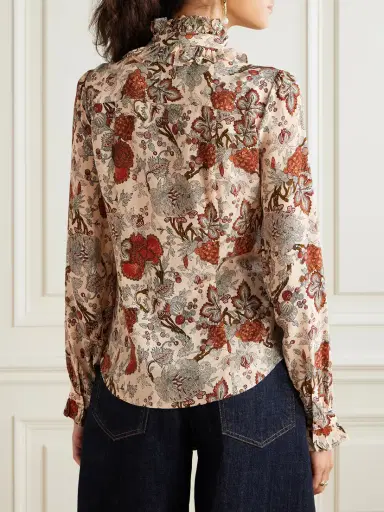 Ulla Johnson Catroux Pussy-bow Floral-print Silk-satin Blouse | Thumbnail 4