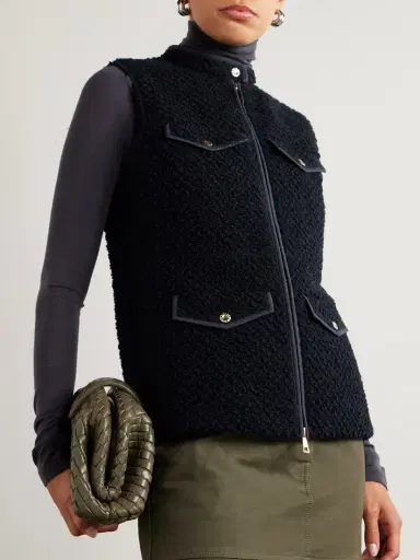 Moncler Fallavier Appliquéd Quilted Shell And Wool-bouclé Down Vest | Thumbnail 3 Moncler Fallavier Appliquéd Quilted Shell And Wool-bouclé Down Vest | Thumbnail 3
