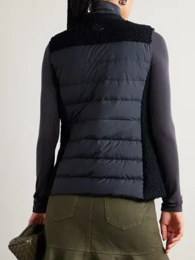 Moncler Fallavier Appliquéd Quilted Shell And Wool-bouclé Down Vest | Thumbnail 4 Moncler Fallavier Appliquéd Quilted Shell And Wool-bouclé Down Vest | Thumbnail 4