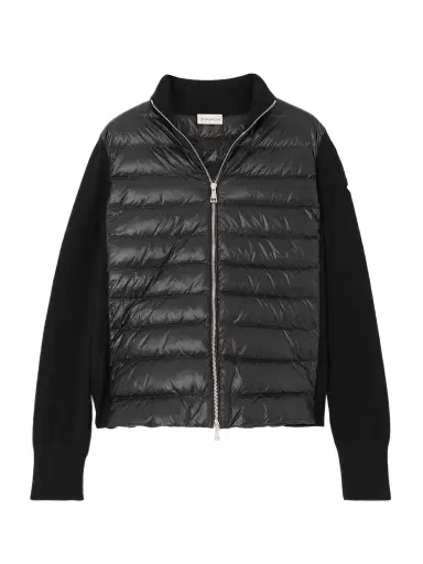 Moncler Wool And Quilted Shell Down Cardigan | Thumbnail 1