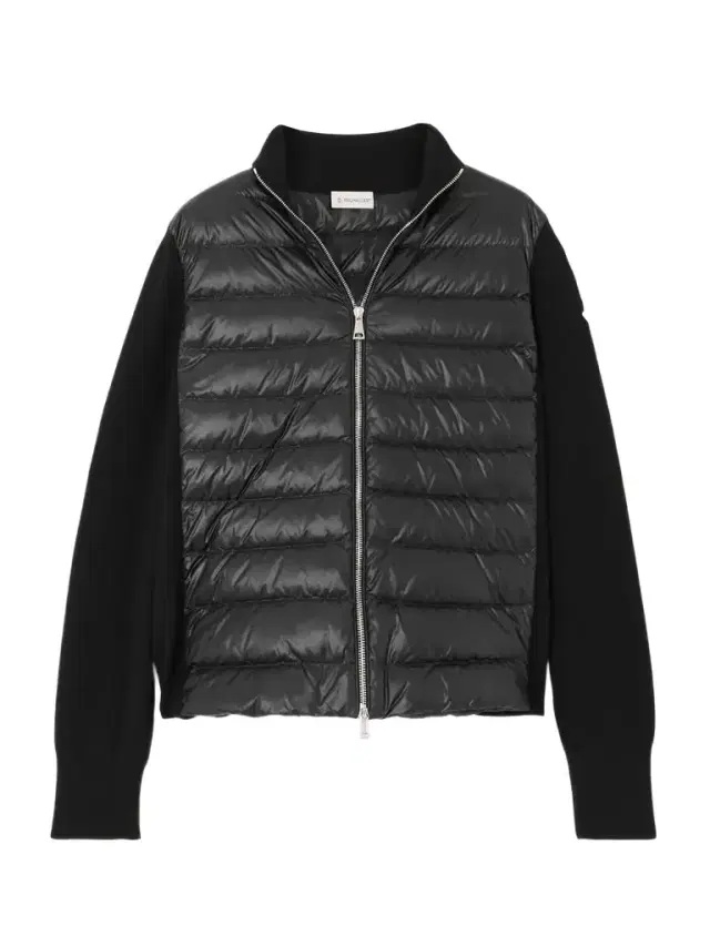 Wool And Quilted Shell Down Cardigan