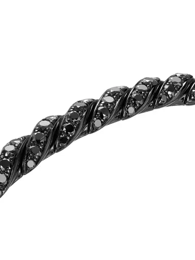 David Yurman Women's Sculpted Cable Flex Bracelet in 18K White Gold - Black Diamond | Thumbnail 5 David Yurman Women's Sculpted Cable Flex Bracelet in 18K White Gold - Black Diamond | Thumbnail 5