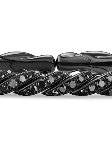David Yurman Women's Sculpted Cable Flex Bracelet in 18K White Gold - Black Diamond | Thumbnail 6 David Yurman Women's Sculpted Cable Flex Bracelet in 18K White Gold - Black Diamond | Thumbnail 6
