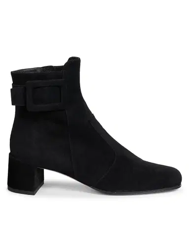 Roger Vivier Women's Tres Vivier Polly 45MM Suede Booties - Nero - Size 12 | Thumbnail 1 Roger Vivier Women's Tres Vivier Polly 45MM Suede Booties - Nero - Size 12 | Thumbnail 1