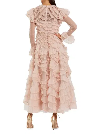 Mac Duggal Women's Ruffled Lace Maxi Dress - Porcelain - Size 16 | Thumbnail 2 Mac Duggal Women's Ruffled Lace Maxi Dress - Porcelain - Size 16 | Thumbnail 2