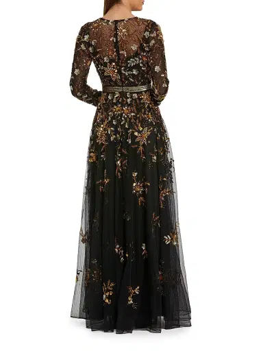 Mac Duggal Women's Embellished Chiffon Gown - Black Gold - Size 20 | Thumbnail 2