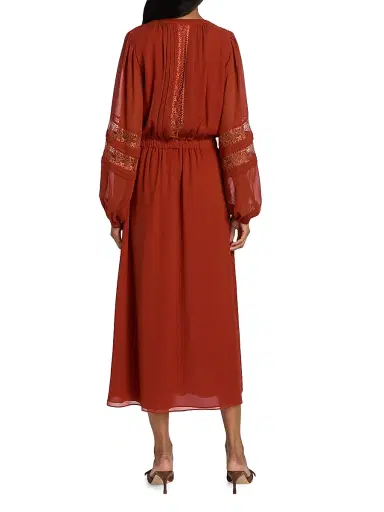 Ramy Brook Women's Connie Silk & Lace Dress - Amber | Thumbnail 5 Ramy Brook Women's Connie Silk & Lace Dress - Amber | Thumbnail 5