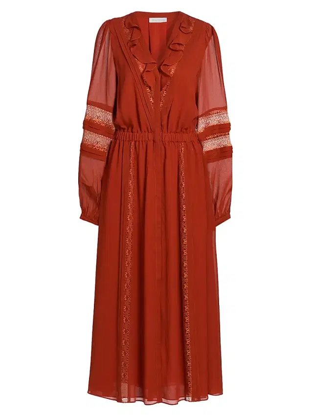 Ramy Brook Women's Connie Silk & Lace Dress - Amber