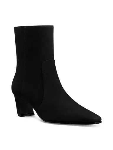Stuart Weitzman Women's Stassi 50MM Suede Booties - Black - Size 9.5 | Thumbnail 2