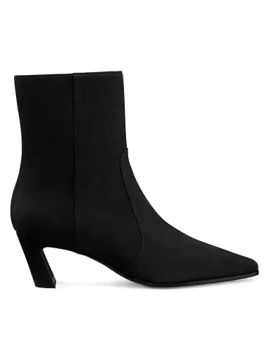 Stuart Weitzman Women's Stassi 50MM Suede Booties - Black - Size 9.5 | Thumbnail 1