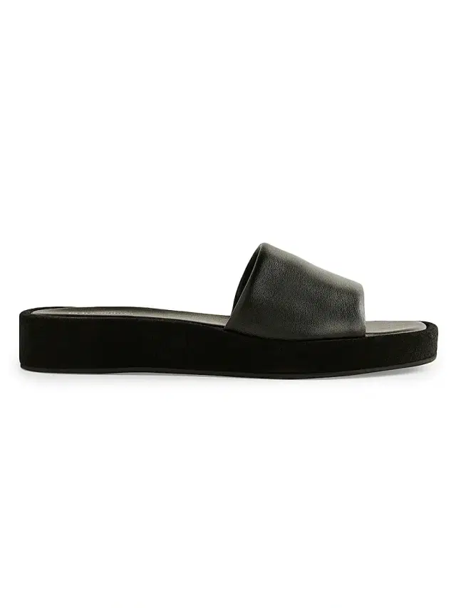 Women's Esme 35MM Leather Platform Sandals - Black Suede Leather