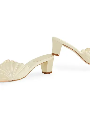 Reformation Women's Waldena 50MM Block-Heel Sandals - Cream Puff Taffeta - Size 5 | Thumbnail 4 Reformation Women's Waldena 50MM Block-Heel Sandals - Cream Puff Taffeta - Size 5 | Thumbnail 4