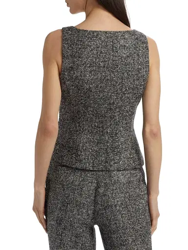 Toccin Women's Georgia Tweed Button-Front Top - Charcoal Multi | Thumbnail 5