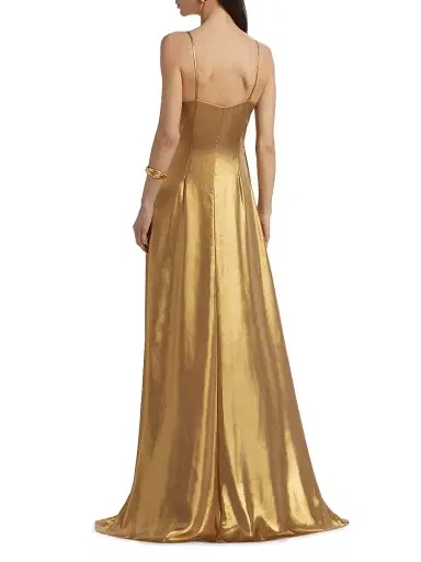Toccin Women's Liza Metallic Cascade Gown - Antique Gold | Thumbnail 5 Toccin Women's Liza Metallic Cascade Gown - Antique Gold | Thumbnail 5