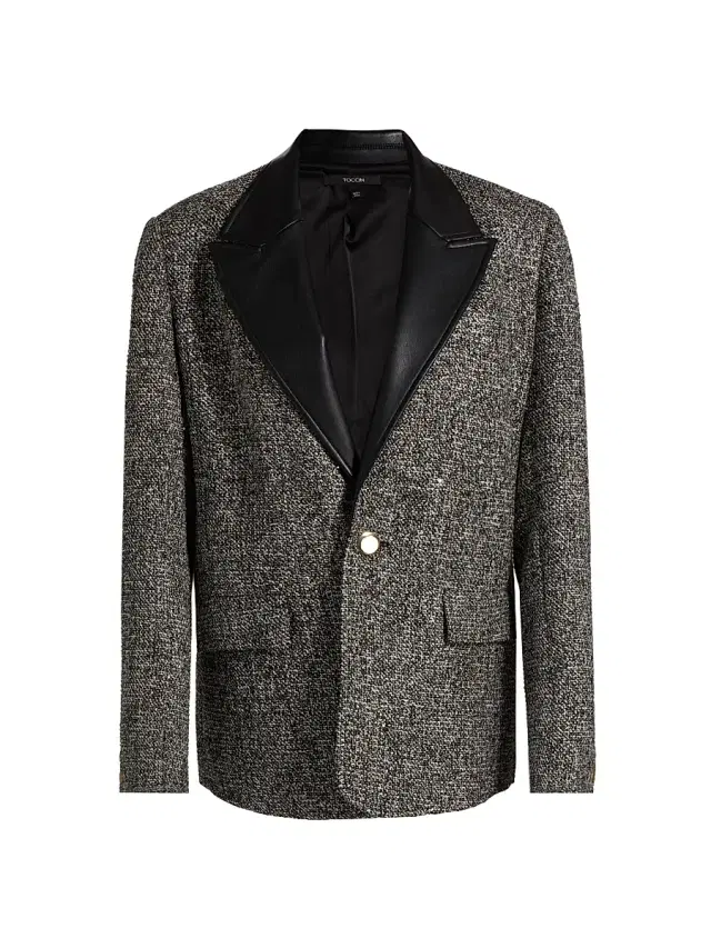 Toccin Women's Willa Boyfriend Blazer - Charcoal Multi