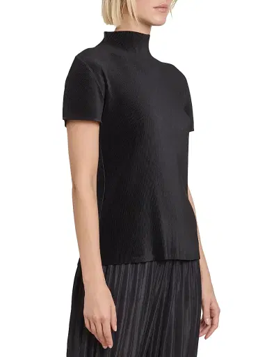 Pleats Please Issey Miyake Women's Mist Basics Ribbed Top - Black - Size Large | Thumbnail 4 Pleats Please Issey Miyake Women's Mist Basics Ribbed Top - Black - Size Large | Thumbnail 4