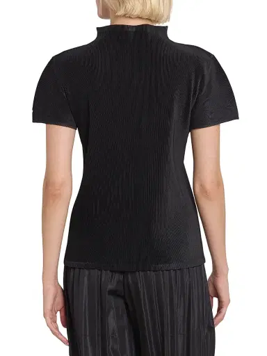 Pleats Please Issey Miyake Women's Mist Basics Ribbed Top - Black - Size Large | Thumbnail 5 Pleats Please Issey Miyake Women's Mist Basics Ribbed Top - Black - Size Large | Thumbnail 5
