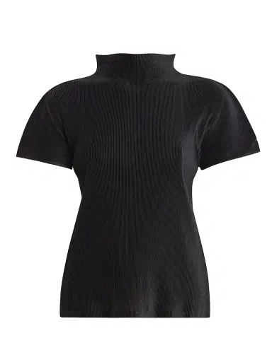 Pleats Please Issey Miyake Women's Mist Basics Ribbed Top - Black - Size Large | Thumbnail 1 Pleats Please Issey Miyake Women's Mist Basics Ribbed Top - Black - Size Large | Thumbnail 1