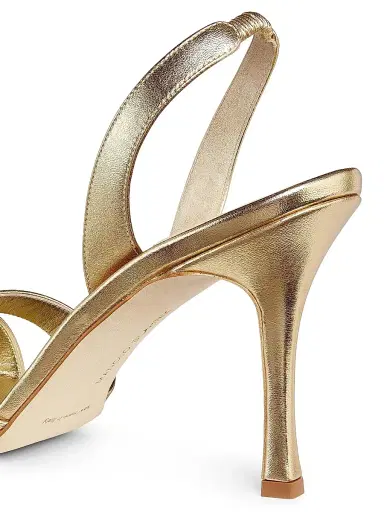 Manolo Blahnik Women's Callasli Leather Slingback Sandals - Gold - Size 5 | Thumbnail 5