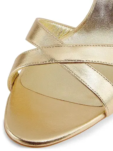 Manolo Blahnik Women's Callasli Leather Slingback Sandals - Gold - Size 5 | Thumbnail 6
