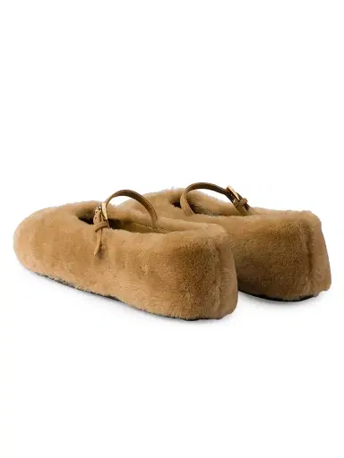 Prada Women's Shearling Ballerinas - Brown - Size 10 | Thumbnail 3 Prada Women's Shearling Ballerinas - Brown - Size 10 | Thumbnail 3