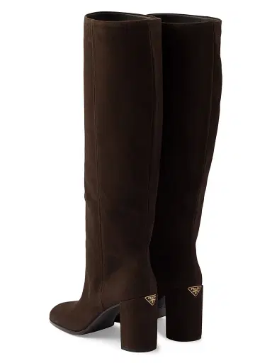 Prada Women's 85MM Suede Boots - Brown - Size 9 | Thumbnail 3 Prada Women's 85MM Suede Boots - Brown - Size 9 | Thumbnail 3