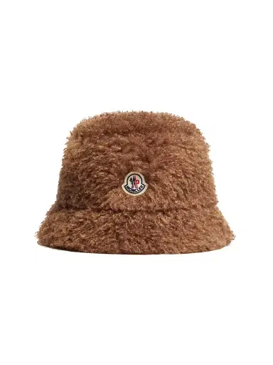Moncler Women's Hat in Teddy - Brown | Thumbnail 1 Moncler Women's Hat in Teddy - Brown | Thumbnail 1