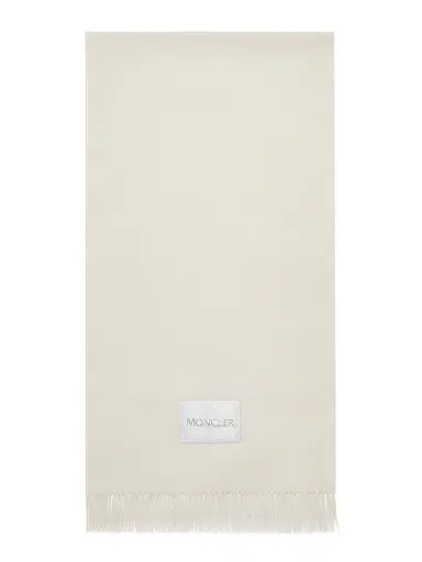Moncler Women's Scarf in Wool Felt - White | Thumbnail 1 Moncler Women's Scarf in Wool Felt - White | Thumbnail 1