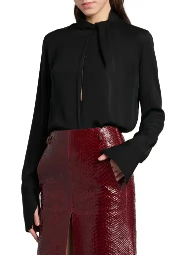 Tom Ford Women's Silk-Georgette Tieneck Blouse | Thumbnail 3 Tom Ford Women's Silk-Georgette Tieneck Blouse | Thumbnail 3