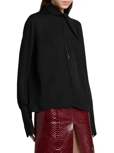 Tom Ford Women's Silk-Georgette Tieneck Blouse | Thumbnail 4 Tom Ford Women's Silk-Georgette Tieneck Blouse | Thumbnail 4