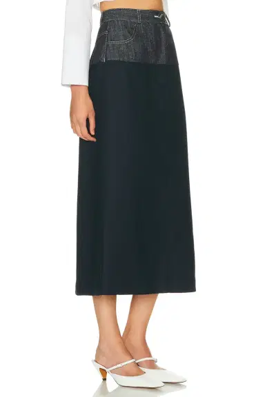 Matthew Bruch Denim Combo Midi Skirt | Thumbnail 2 Matthew Bruch Denim Combo Midi Skirt | Thumbnail 2