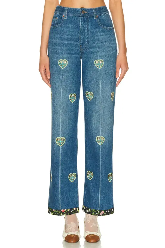 Valentino Embroidered Wide Leg