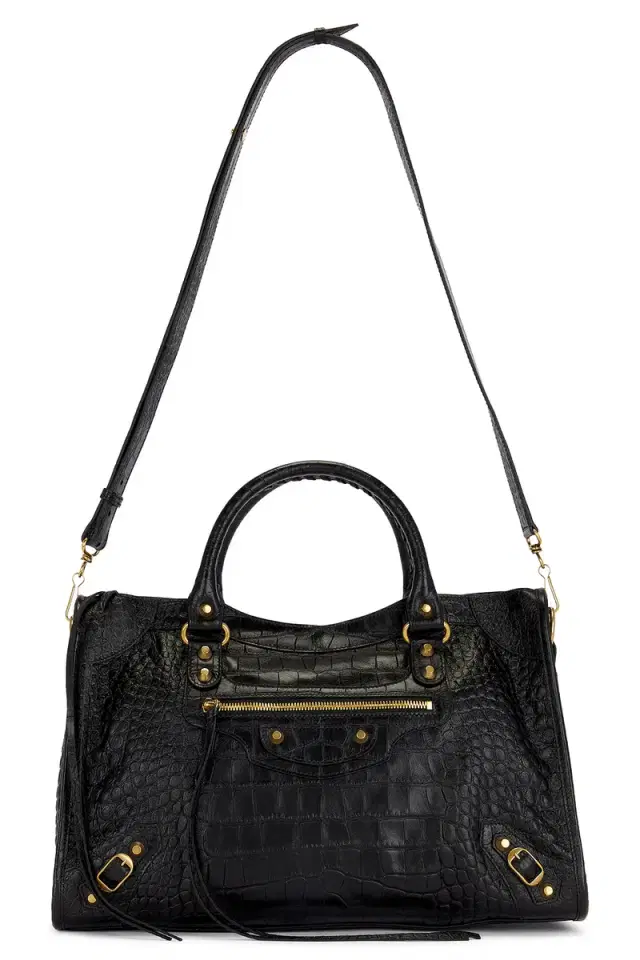 Le City Medium Croc Embossed Bag