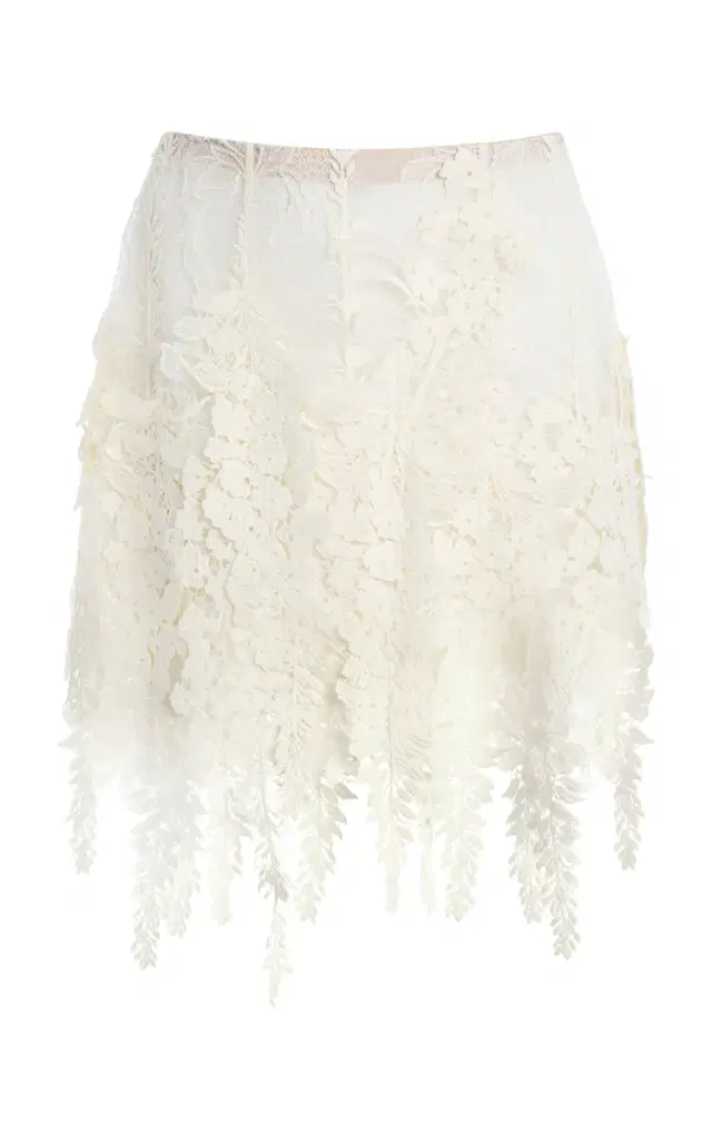 Appliquéd Lace Mini Skirt