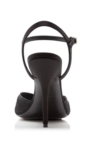 Balenciaga Dynas Plisse Satin Heeled Sandals | Thumbnail 4