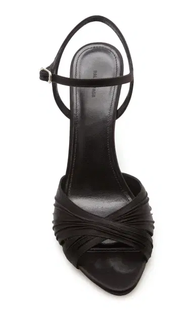 Balenciaga Dynas Plisse Satin Heeled Sandals | Thumbnail 5