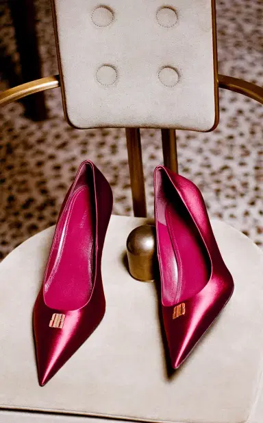 Balenciaga Avenue BB Satin Pumps | Thumbnail 2 Balenciaga Avenue BB Satin Pumps | Thumbnail 2