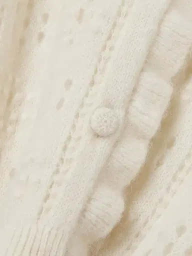 DÔEN Claudie Ruffled Pointelle-knit Alpaca-blend Cardigan | Thumbnail 5