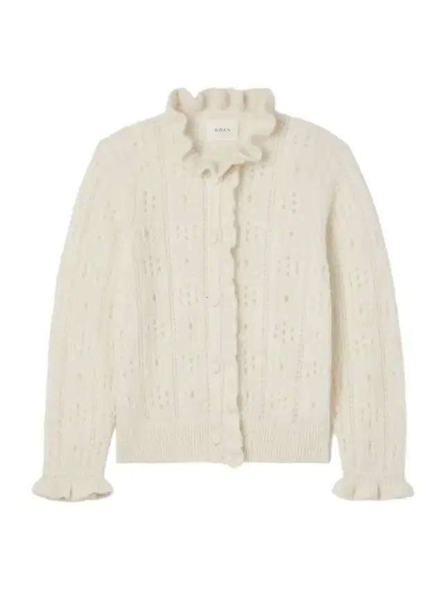 Claudie Ruffled Pointelle-knit Alpaca-blend Cardigan