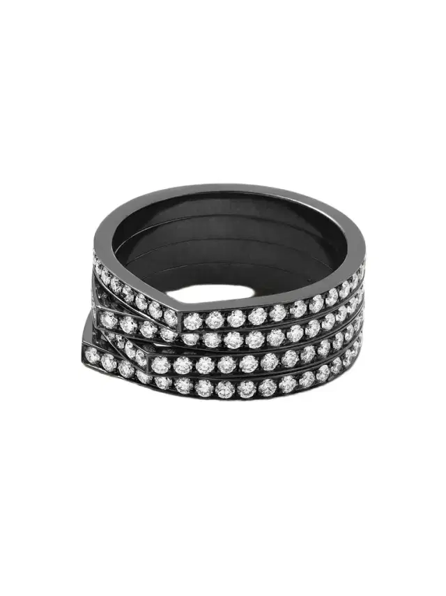 Repossi Antifer 14-karat Blackened Gold Diamond Ring